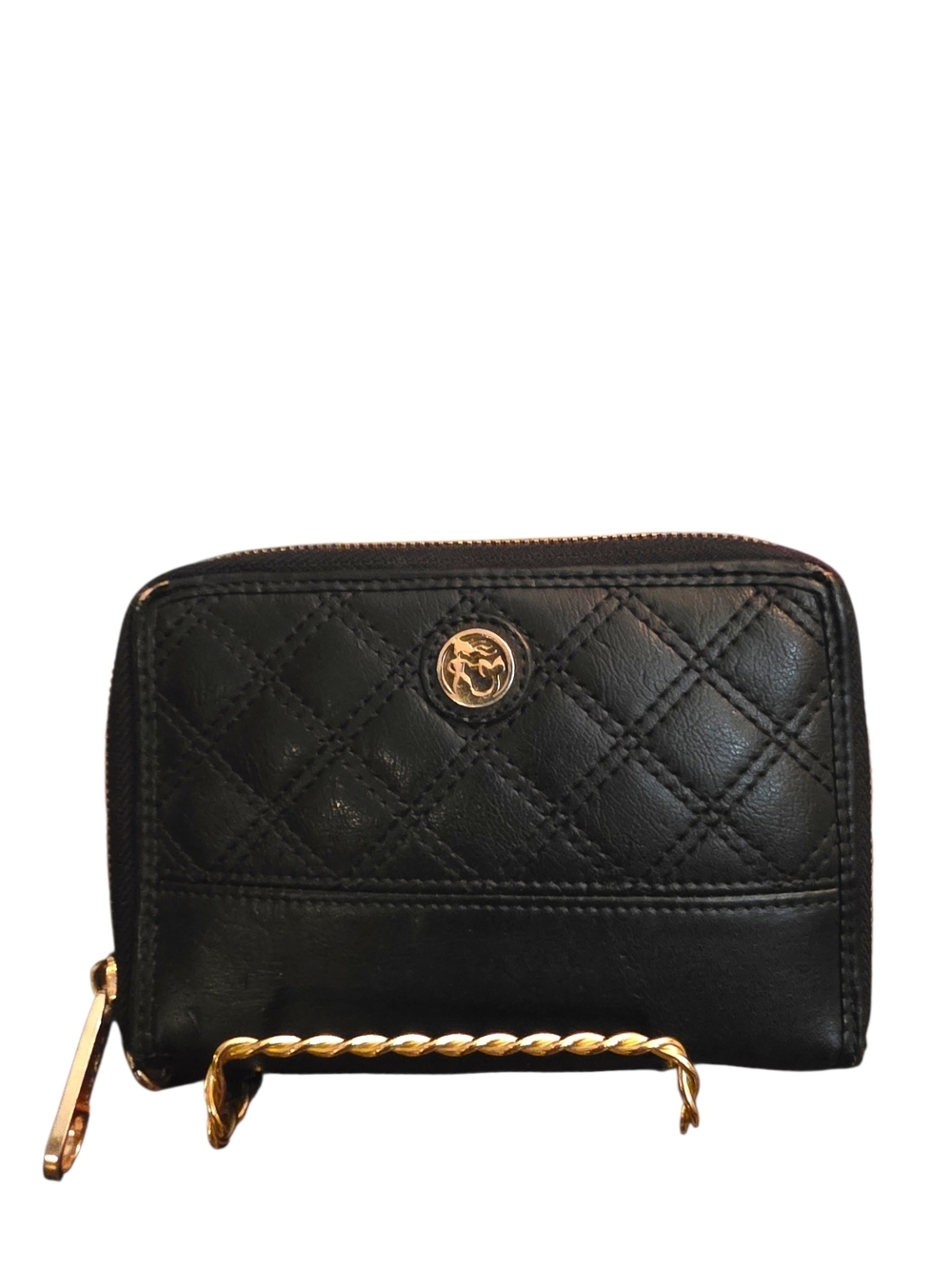 Spartina 449 Leather Wallet Zip Around Black Organizer Coastal Preppy